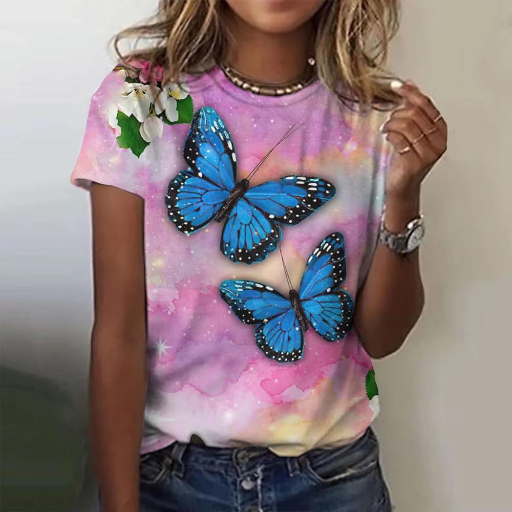 3D printed women s T-shirt, women s casual short sleeved T-shirt XS