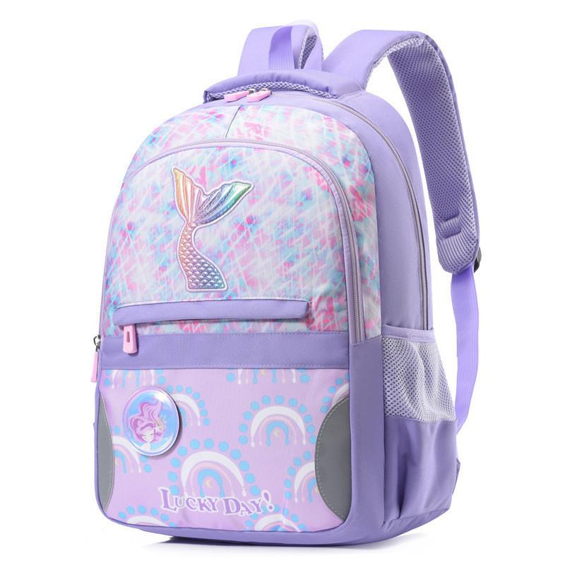 Trendy Cool 2024 Summer New Children s Backpack For Girls With Oxford Fabric Material фиолетовый