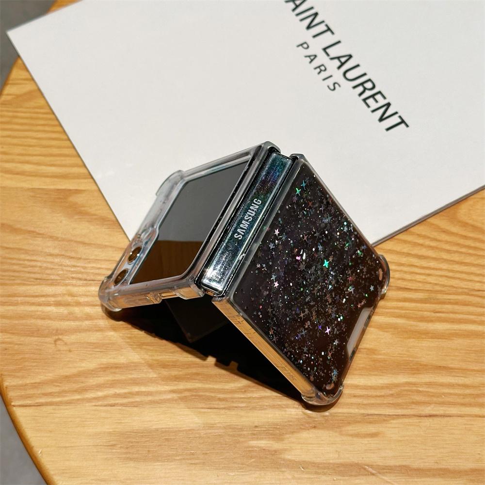 For Magsafe Glitter Gradient Case for Samsung Galaxy Z Flip 6 5 4 3 Magnetic Bling Star Soft Shockproof Cover for Samsung Flip6