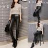 Female's Winter Warm Pants Pu Leather Velvet Trousers Elastic Pencil Skinny Pants Tight Pants