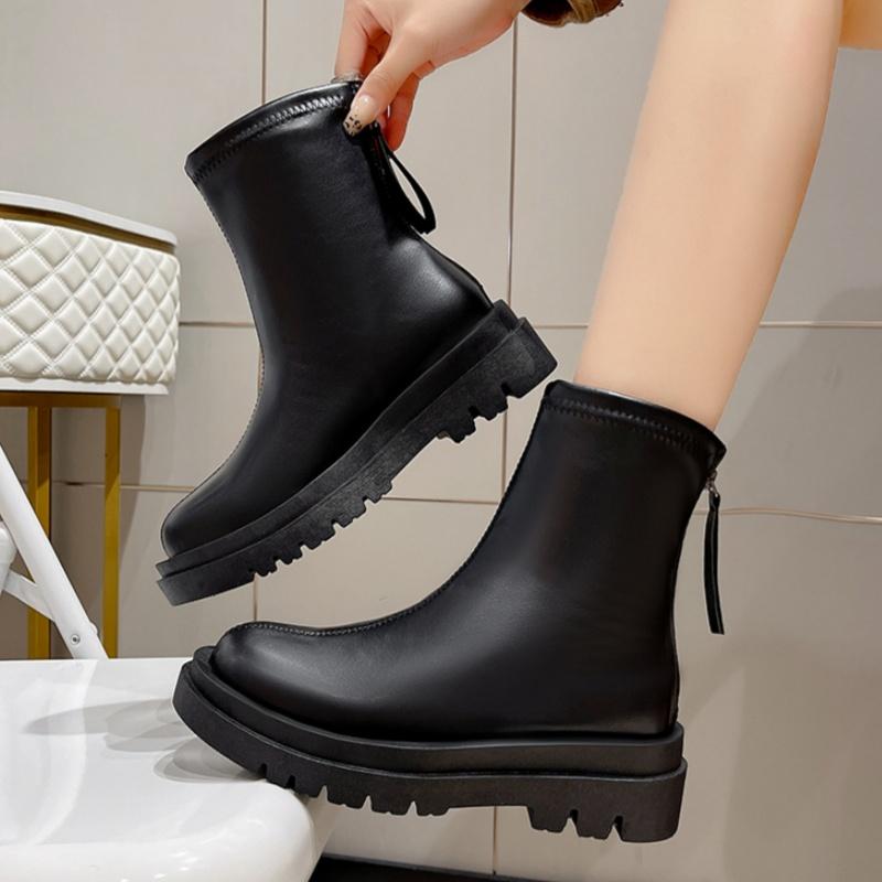 Fashionable New Round Toe Thick Soled Non Slip Casual Riding Boots/Winter Comfortable/Elegant Plus Size Work Boots For Women