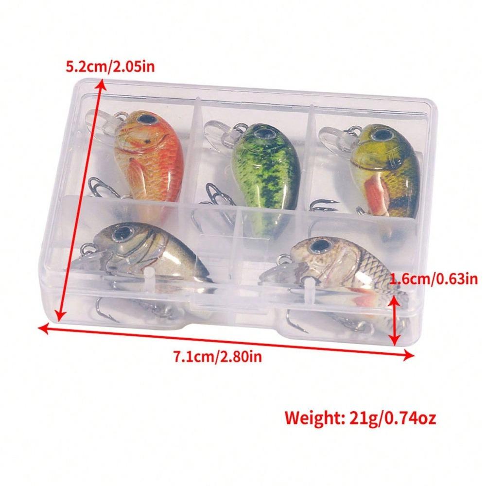 

5Pcs/Set Crankbait Minnow Fishing Lure - Lifelike Wobbling Hard Bait Topwater Swimbait, for Sea Bass Trout Freshwater Fishing