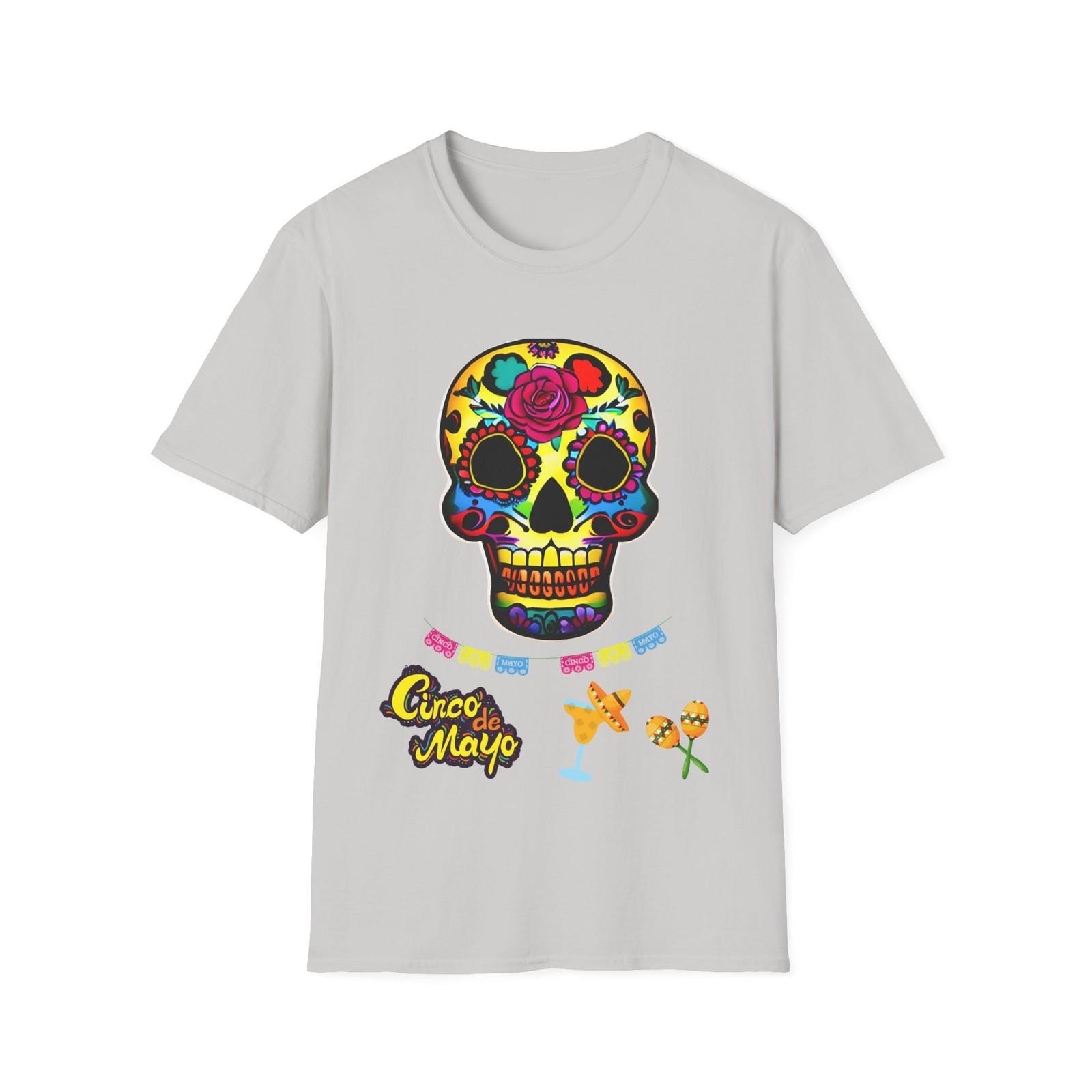 Cinco de Mayo Sugar Skull 2 T-Shirt | Day of the Dead Shirt S