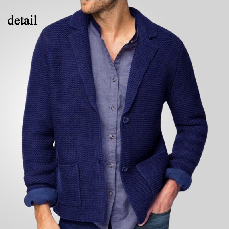 Men's Casual Shawl Collar Cardigan Sweaters with Pockets Knit Textured Long Sleeve Sweater Fall Winter Button Down Solid Cardigans Outwear for Men