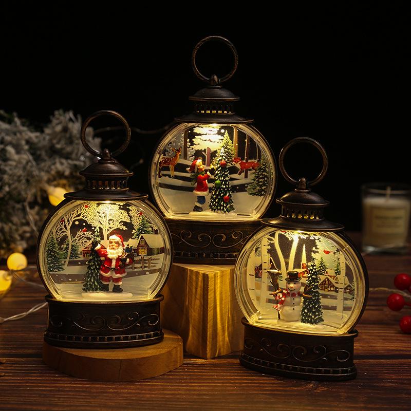 Santa Claus Christmas Lantern Ornament Night Light Souvenir