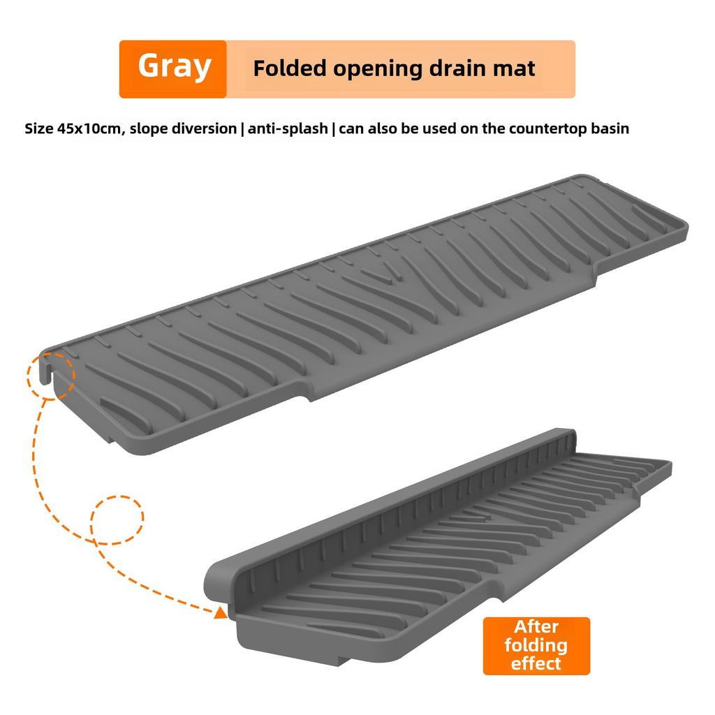 Kitchen Sink Splash Guard, Faucet Mat Splash Catcher, Handle Drip Catcher Tray, Multipurpose for Kitchen Dish Drying Mats Sponge