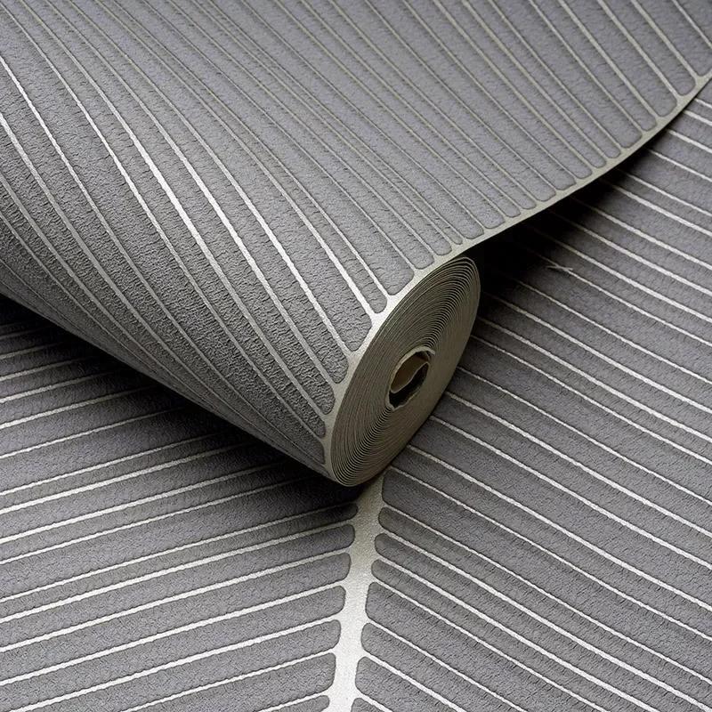 9.5M New Deerskin Velvet Modern Wallpaper 3D High Quality Non Woven Striped Living Room Decoration Wallpapers