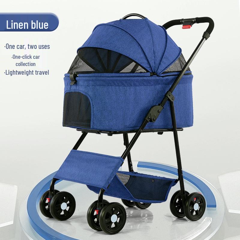 Lightweight Pet Stroller: Foldable, Detachable for Small Dogs & Cats - Ideal for Outdoor Use