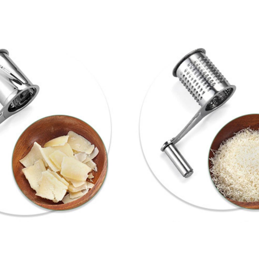 Rotary cheese grater, stainless steel handheld cheese grater, cheese cutter, slicer, hard chocolate, nuts, kitchen tools
