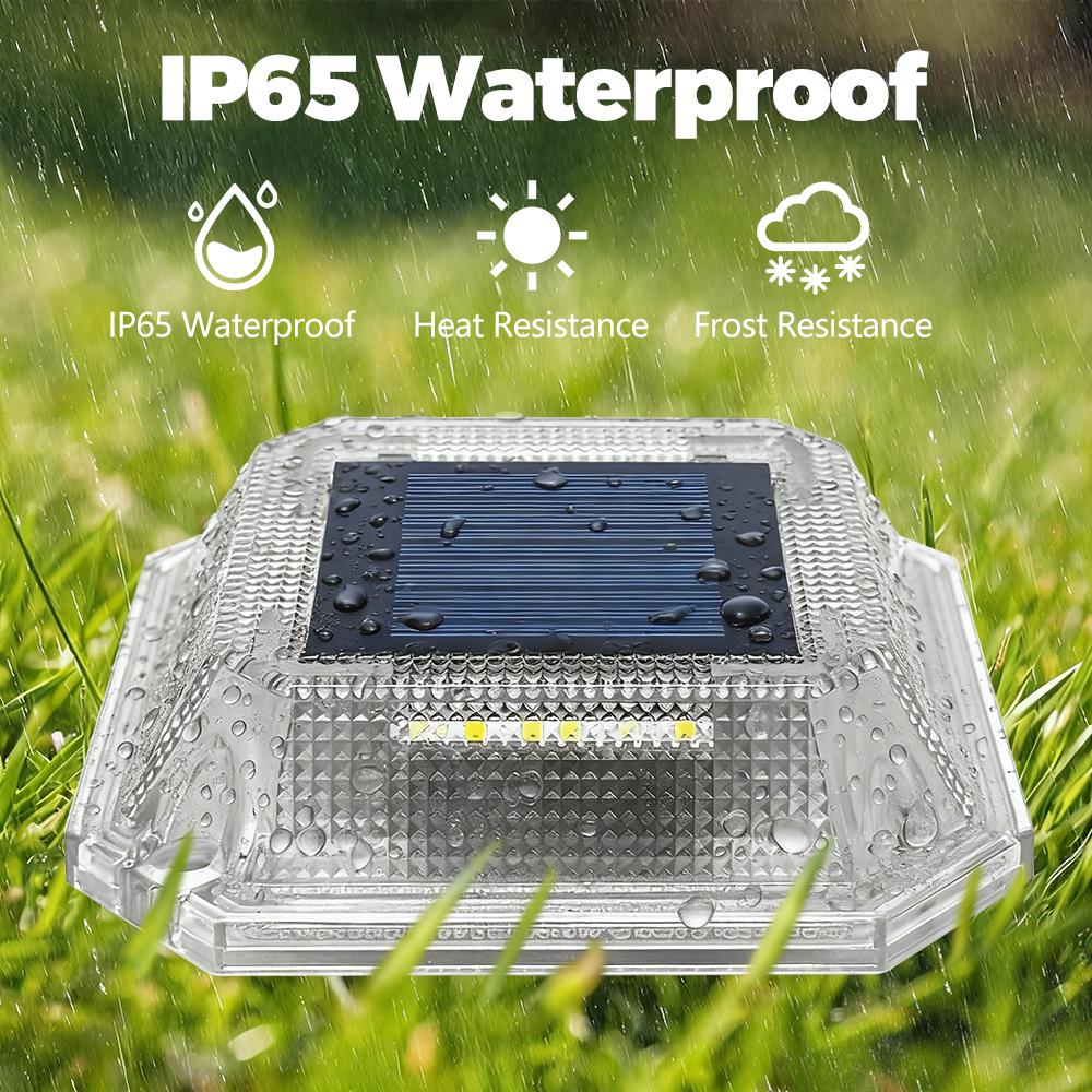 Solar Driveway Lights Outdoor 3 Mode LED Deck Light IP65 Waterproof Wall Light For Ground Walkway Pathway Lighting