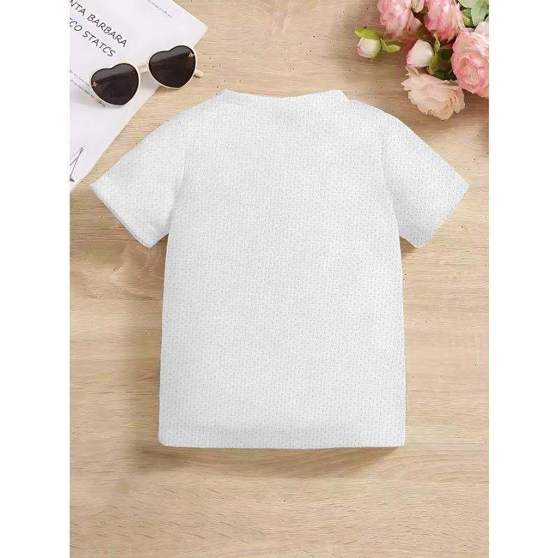 Baby Spotted Green Dinosaur Print Crewneck Summer Casual Short Sleeve T-Shirt