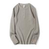 Męska koszulka z długim rękawem Henley Waflowy splot Ciężka Slim Fit Codzienna Vintage Wiosenna Warstwa bazowa Góra