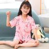 Girls' Short Sleeve Cartoon Pajama Set – Cute, Loose, Korean Style for Medium & Large Children