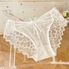 Summer Low Waist Lace Panties Bow Cotton Crotch Mesh Flower Briefs Thin Strap Transparent Lace Thin Underwear Female
