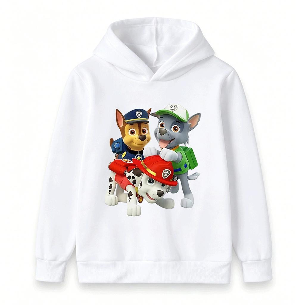 Kids Boys Girls Cartoon Dog Printed Hoodies Casual Long Sleeve Pullover Sweatshirt For Children Cute Comfortable Tops For Daily Wear