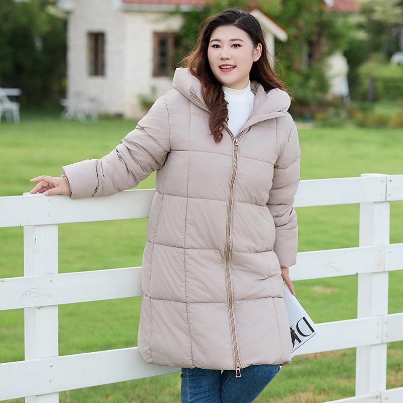Herbst und Winter Damen verdickte Kapuzenjacke lose mittellange winddichte warme Jacke