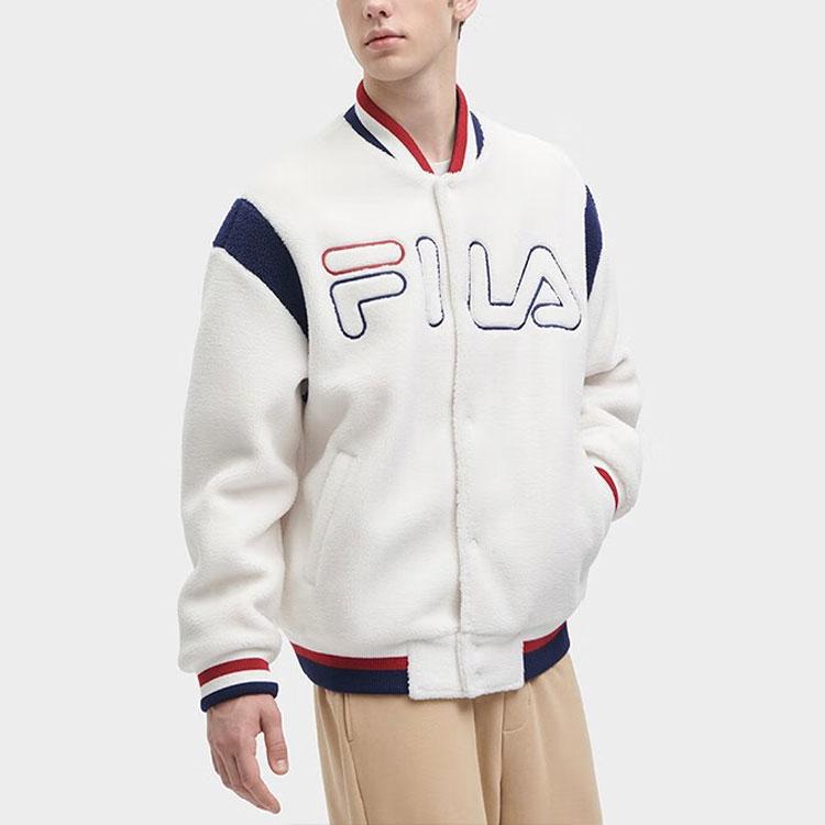 New FILA Baseball Jacket Men's Fresh Ivory F11M349502F-IV