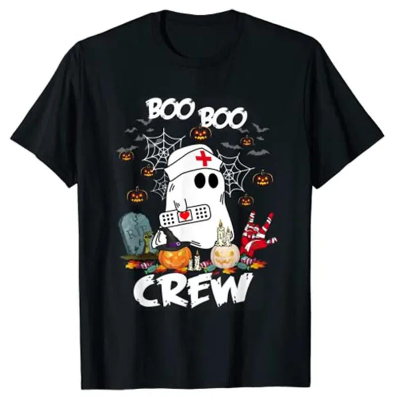 All Sizes S 5XL Men's Black White Immortal Faces Band Poster Boo Boo Crew Ghost Nurse Retro Halloween Nursing RN T-Shirt