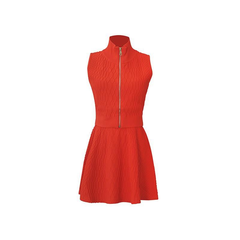 

Bright Color Sexy Girl Style Knitted Two-piece Women s Sleeveless Vest High-waist Skirt XL червоний