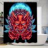 Tuniu Red Oni Japanese Demon Shower Curtain Cool Art Wall Hanging For Bathroom Decor