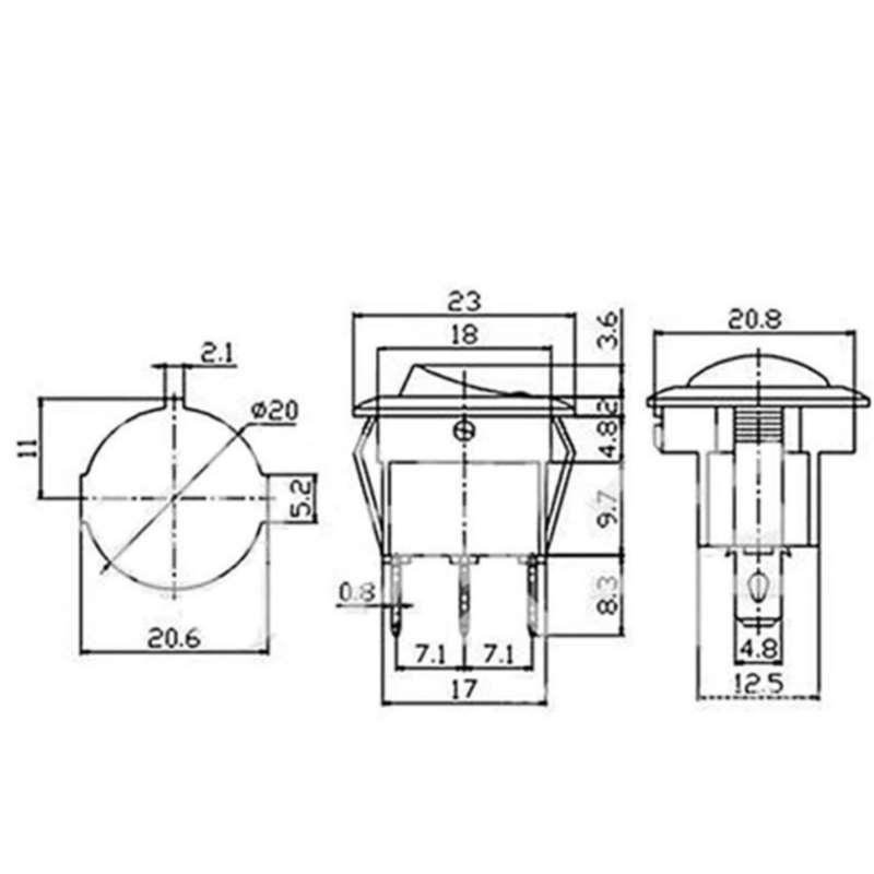 Buy 5pcs/set ON/OFF 12V Round Rocker Dot Boat Switch Waterproof LED