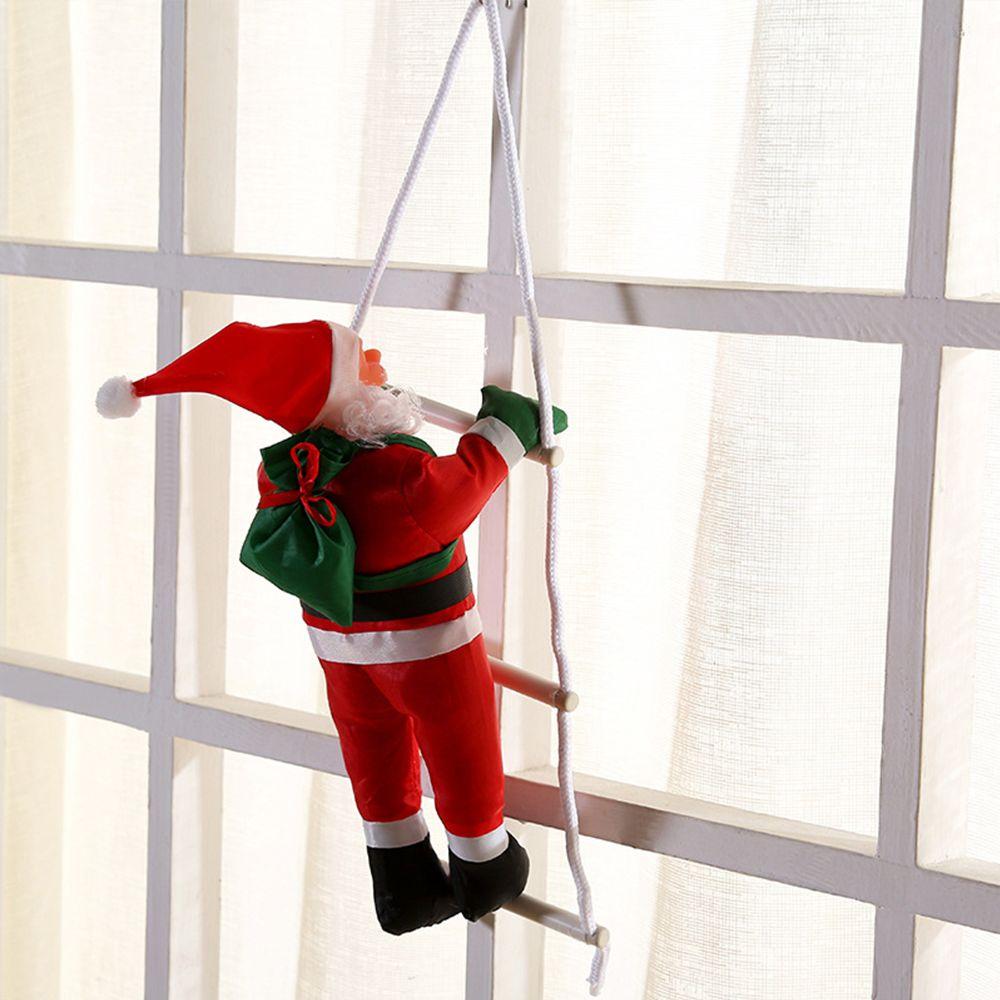 New Cute Window Decor Party Ornament Climb Ladder Doll Santa Claus Xmas Ornaments