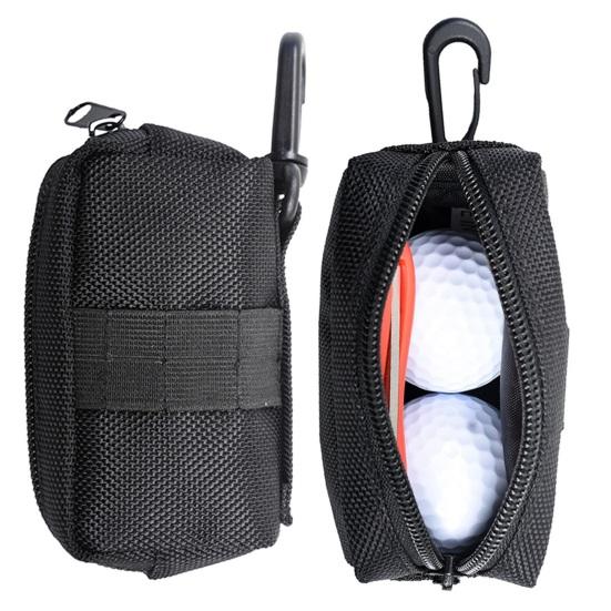 Mini Golf Waist Bag with Clip, Golf Ball Storage Pouch with Tee Holder, Golf Accessory Zipper Bag, Men Women Golfer Gift