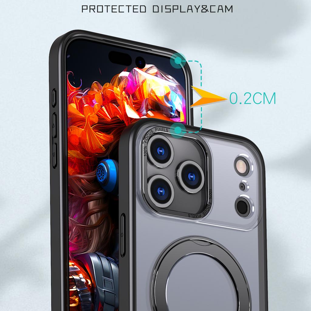 Für iPhone 17 Pro Hülle Kompatibel mit MagSafe TPU + Acryl Ständer Handyhülle