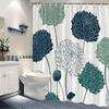 1pc Modern Simple Geometric Chrysanthemum Shower Curtain - Polyester Fabric, Machine Washable, Suitable for Bathroom Decoration