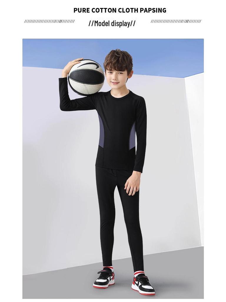 Kids' Quick-Dry Compression Sports Set: Basketball, Running, Football, & Badminton Training Uniform