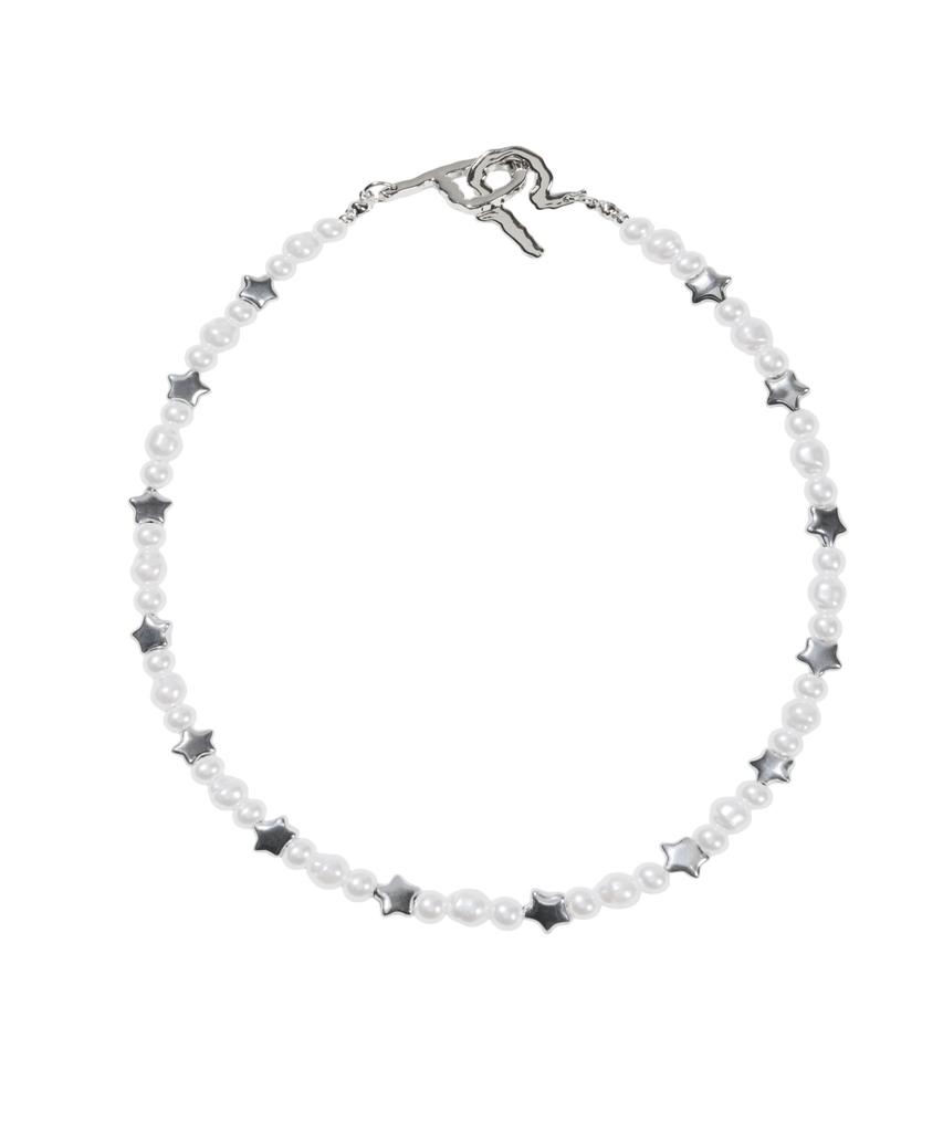 Preppers Club Silver Star Pearl Necklace