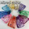 100pcs Organza Gift Bags with Small Drawstring Pouch, Grass Green, Moon Star, Wedding Packaging, Jewelry Storage Bags