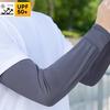 1Pair Ice Silk Sleeve Sun Protect Anti-Slip Sunscreen Cuffs Large Size Driving Sun Protection Arm Sleeves Breathable Arm Warmer