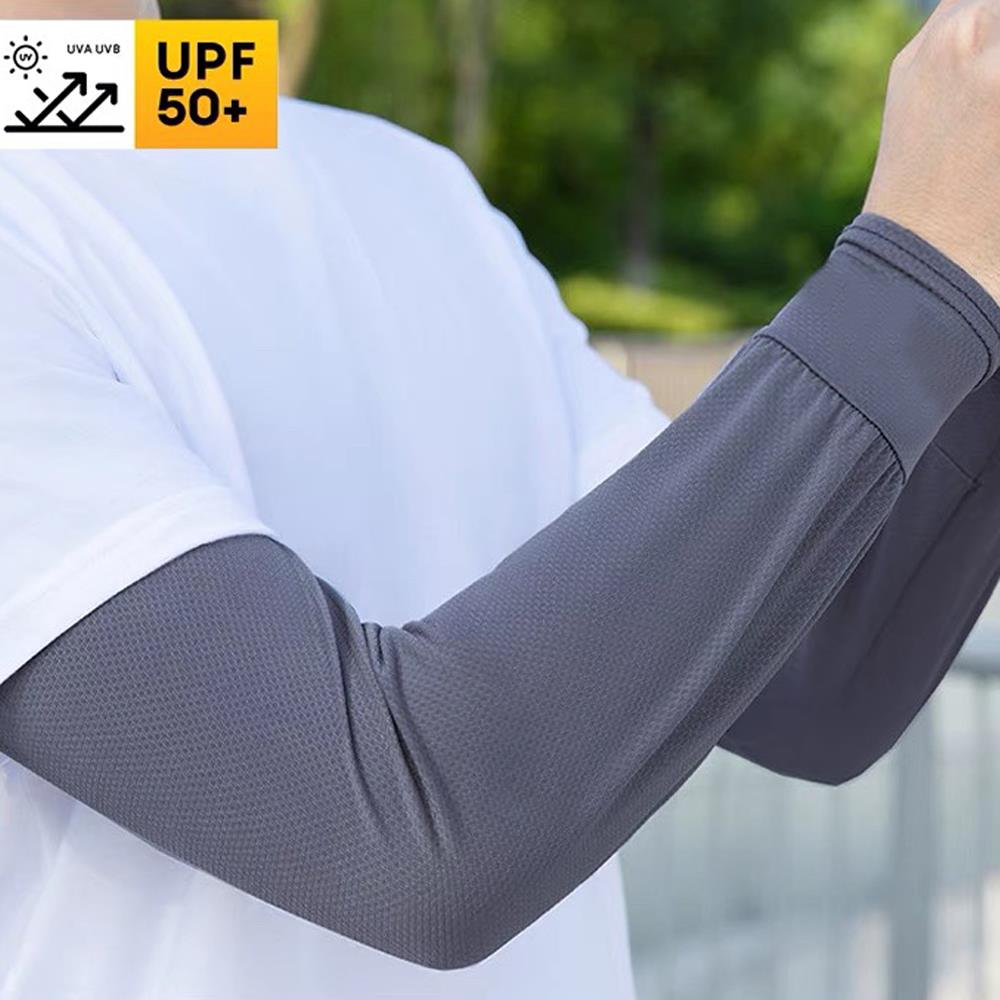 1Pair Ice Silk Sleeve Sun Protect Anti-Slip Sunscreen Cuffs Large Size Driving Sun Protection Arm Sleeves Breathable Arm Warmer