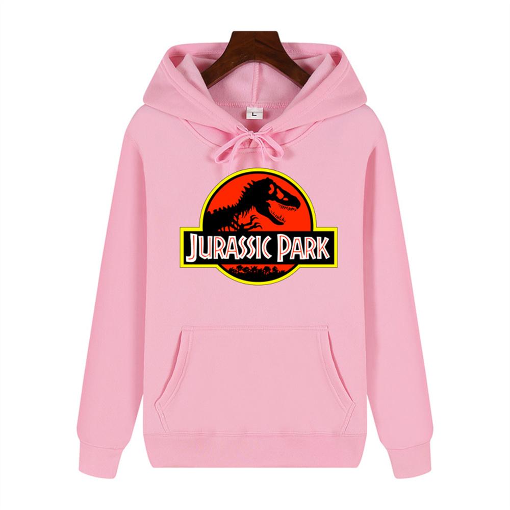 Pánská Vysoce kvalitní Vzor Jurského parku Potisk Podzim Zima Hrubá Teplá Venkovní Mikina s Kapucí Harajuku