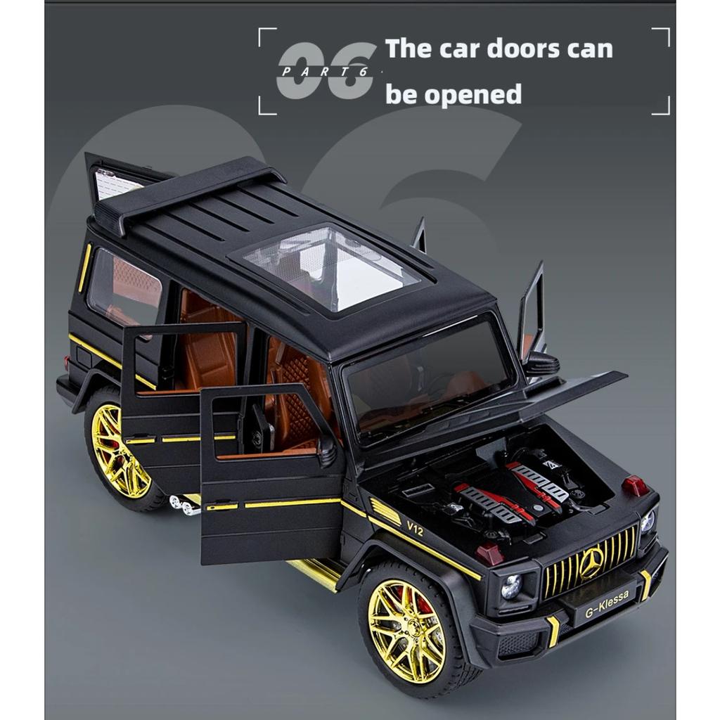 1/24 Alloy Die-cast Benz G63 Car Model Simulation Sound and Light Off-road Vehicle Toys Children's Birthday Gift Christmas