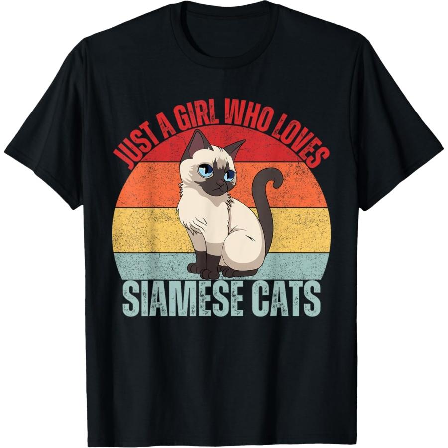Cat Lover Just A Girl Who Loves Siamese Cats Siamese Cat T-Shirt XXXXXL чёрный