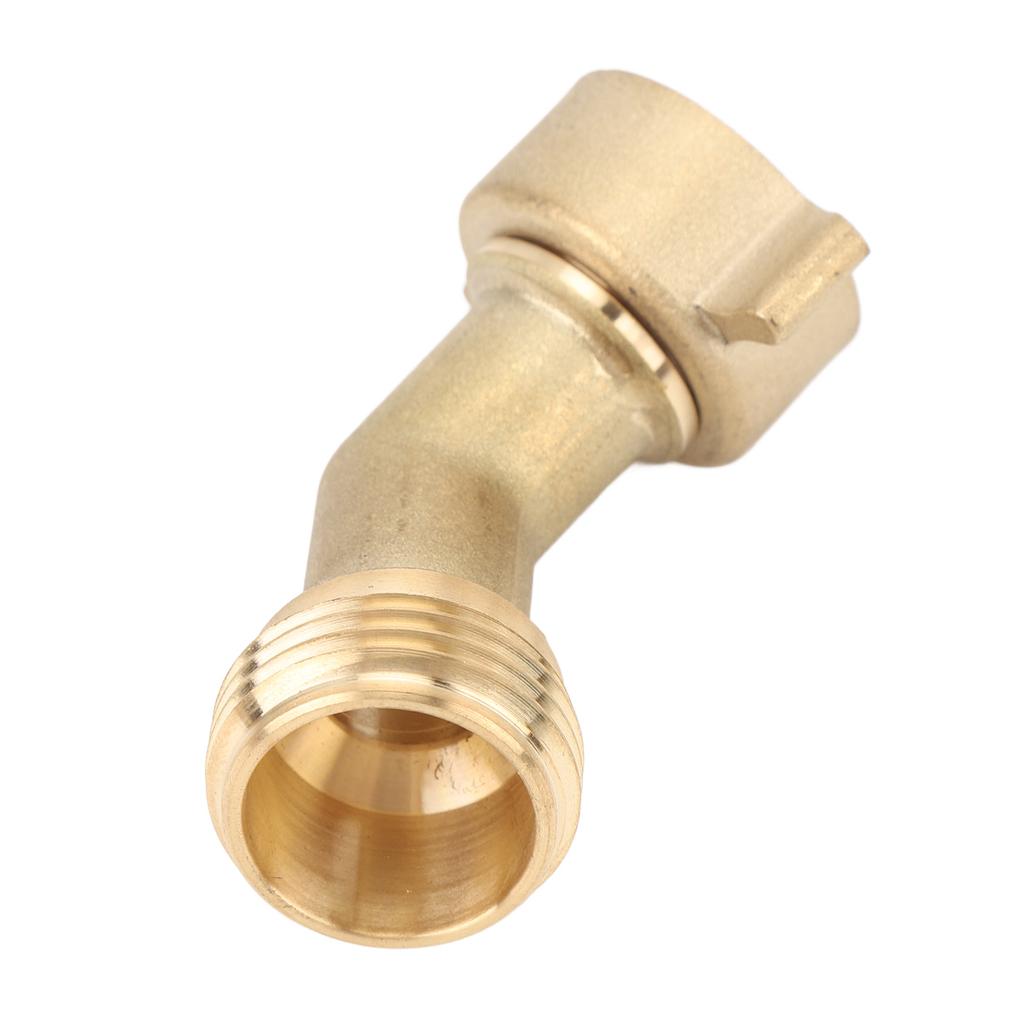 45 Degree Water Hose Elbow 3 4inch Threads Brass Construction Garden Hose Elbow Adapter for RV Motorhome Trailer Marine