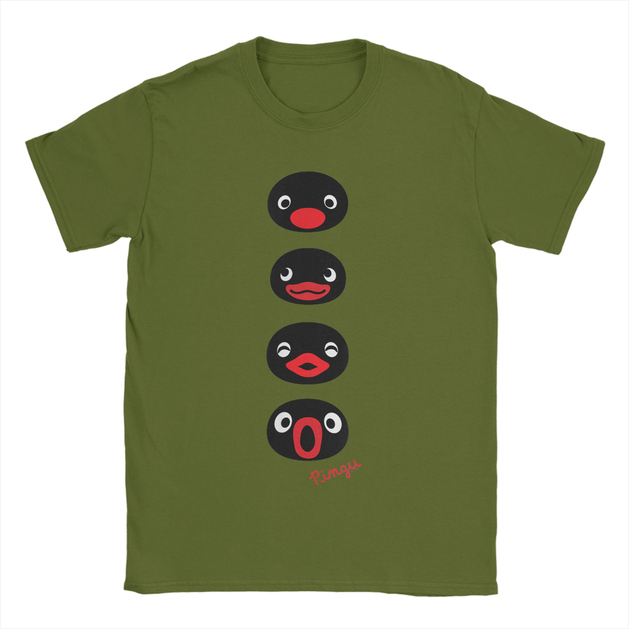 

Pingu Faces of Pingu T-Shirt for Men Crazy 100% Cotton Tees Round Neck Short Sleeve T Shirts Printed Tops 4XL