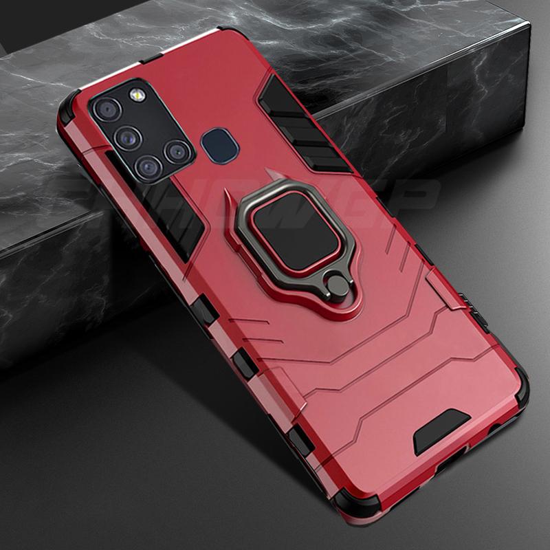 Pancerz magnetyczny etui z pierścieniem na palec do Samsung Galaxy A21S A51 A71 AA50 A70 A30 A01 A11 A21 A31 A41 A40 A20 A10 S20 Ultra S10 S9 Plus S10e uwaga 10 okładka