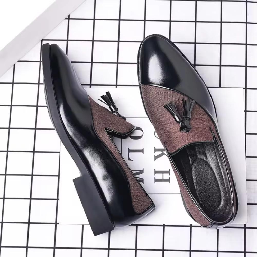 Leather Shoes for Men New Casual Leather Shoes Men Business Dress Leather Shoes Trend Versatile Loafers Pointed Toe Slip-On