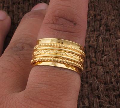 Solid 925 Sterling Silver, Spinner Band Handmade Designer Ring, Silver Ring, Yellow Gold Ring, Spinner Ring