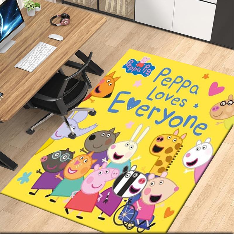 Peppa Pig Printed Carpet, for Office Chair Living Room Bedroom Kitchen Room Decor Gifts.