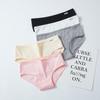 A001 Women's Mid-Waist Pure Cotton Solid Color Briefs