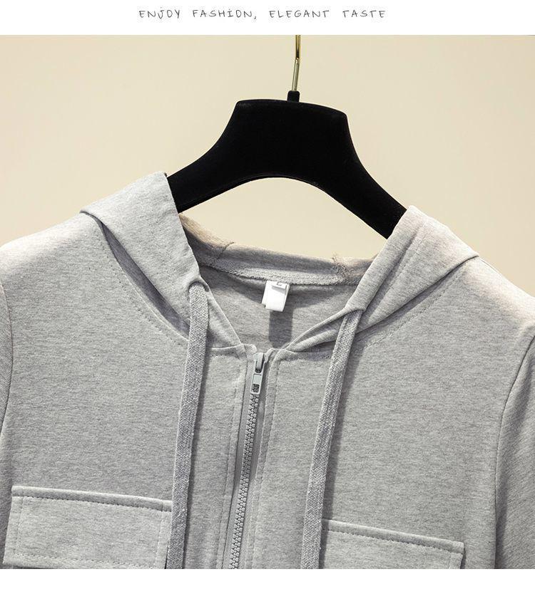 Women's Slimming Hooded Zipper Short-Sleeve Dress - Casual & Versatile Style