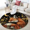 Fox Dreams Round Area Rug,Carpet Rug for Living Room Bedroom Sofa Playroom Decor,Non-slip Floor Mat
