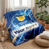 Couverture Flanelle Personnalisée Leicester City Nom Texte Logo Football Couverture Polaire Jetée Personnalisée Cadeau Spécial Pour Canapé Chambre Maison