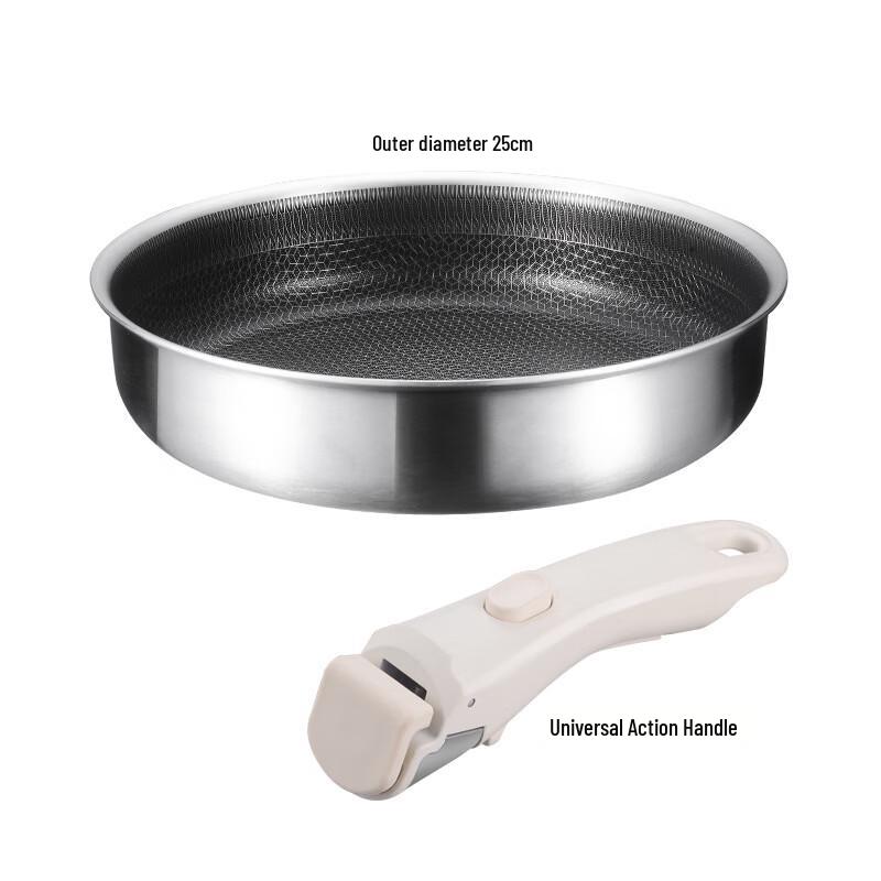 

Wutuo Non-stick Stainless Steel Pan with Detachable Handle