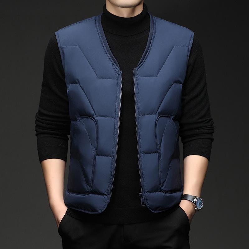 Men's Lightweight Down Vest 2025 - V-neck Warm Winter Gilet for Youth & Dads