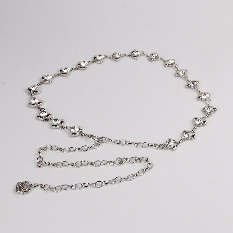 Modische silberfarbene Schmetterlingsgürtel für Damen 110cm Glatte Metallketten-Gürtel Sommerkleid-Gürtel